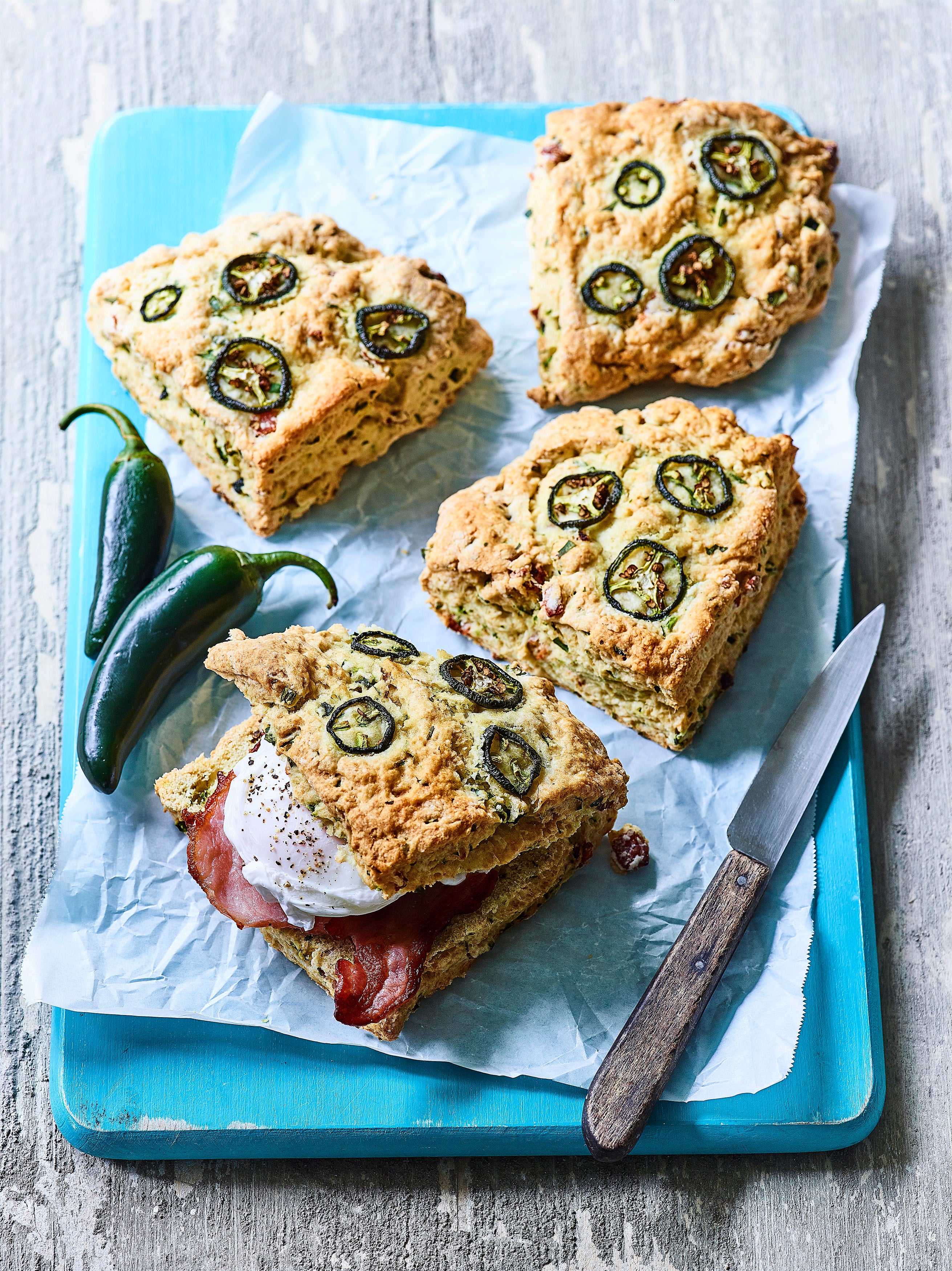 These savoury scones can be made ahead of time and warmed up before breakfast
